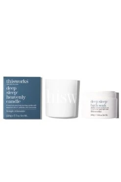 This Works Deep Sleep Heavenly Candle 220g Deep Sleep Bath Soak 200g (Worth £50)